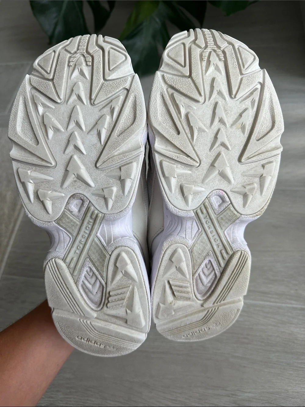 Adidas Falcons - white and tan sneakers